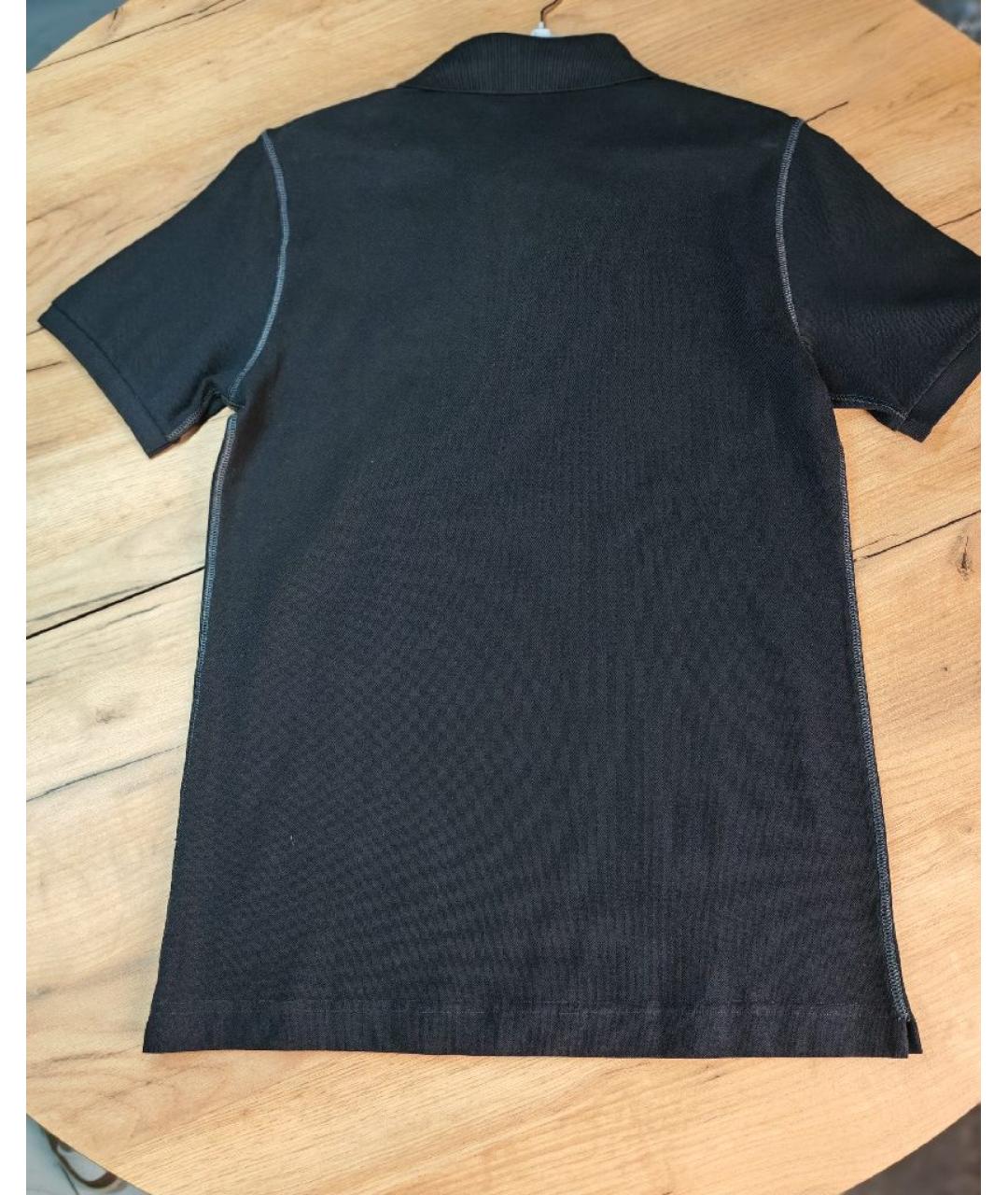 DOLCE&GABBANA Черное хлопковое поло с коротким рукавом, фото 2