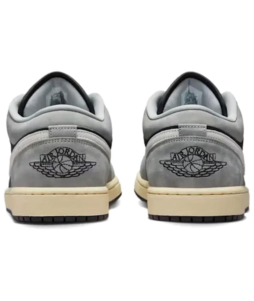 JORDAN Серые кожаные высокие кроссовки / кеды, фото 5