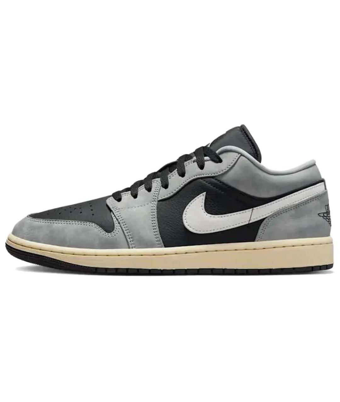 JORDAN Серые кожаные высокие кроссовки / кеды, фото 2