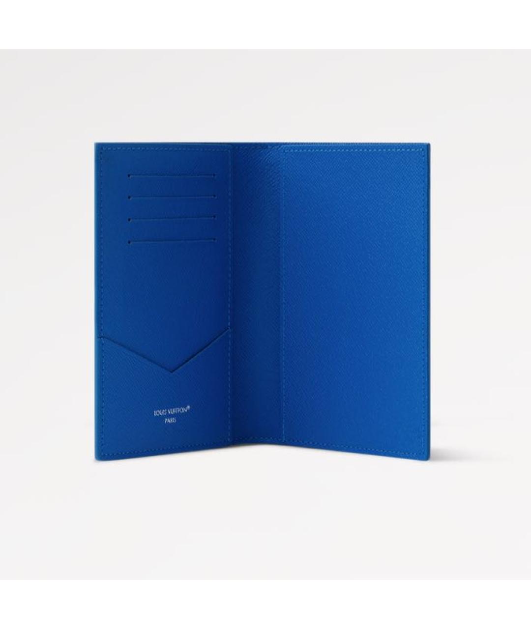 LOUIS VUITTON Синий кожаный кардхолдер, фото 3