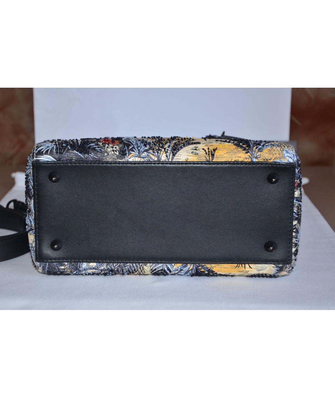 CHRISTIAN DIOR Черная кожаная сумка с короткими ручками, фото 6