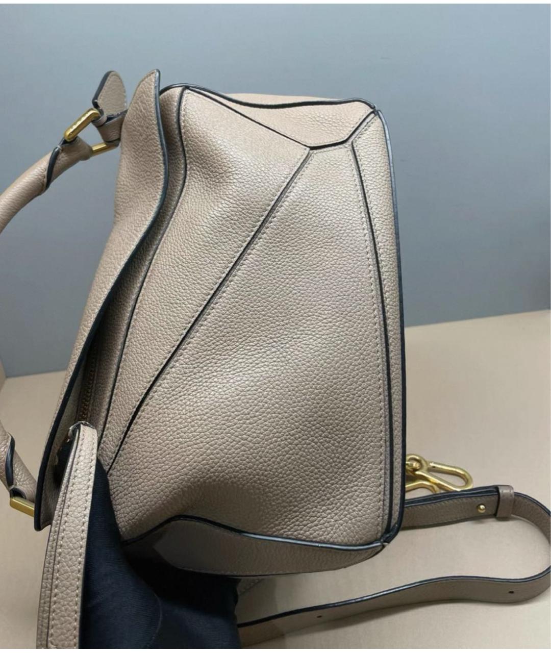 LOEWE Бежевая кожаная сумка через плечо, фото 4