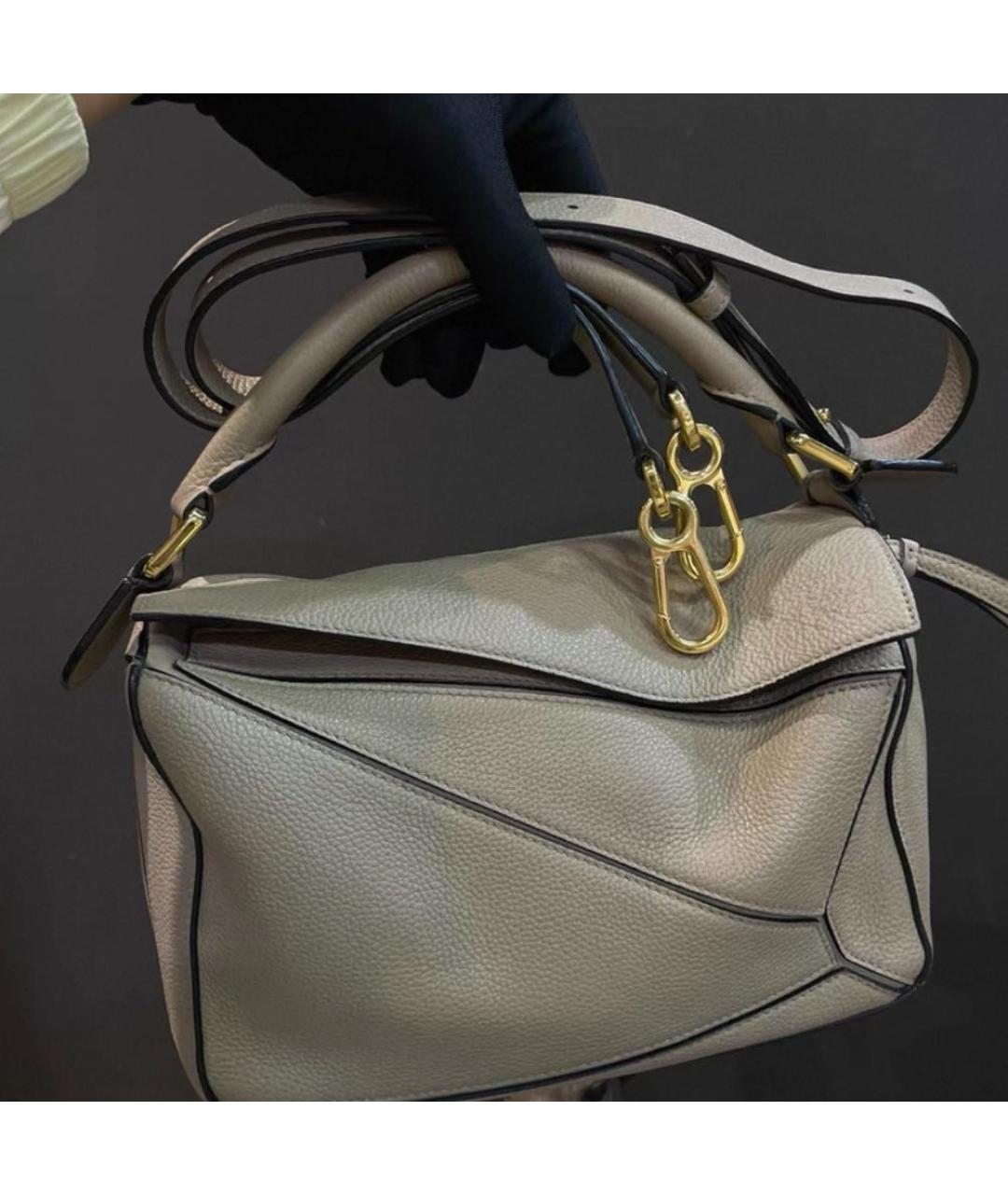 LOEWE Бежевая кожаная сумка через плечо, фото 3