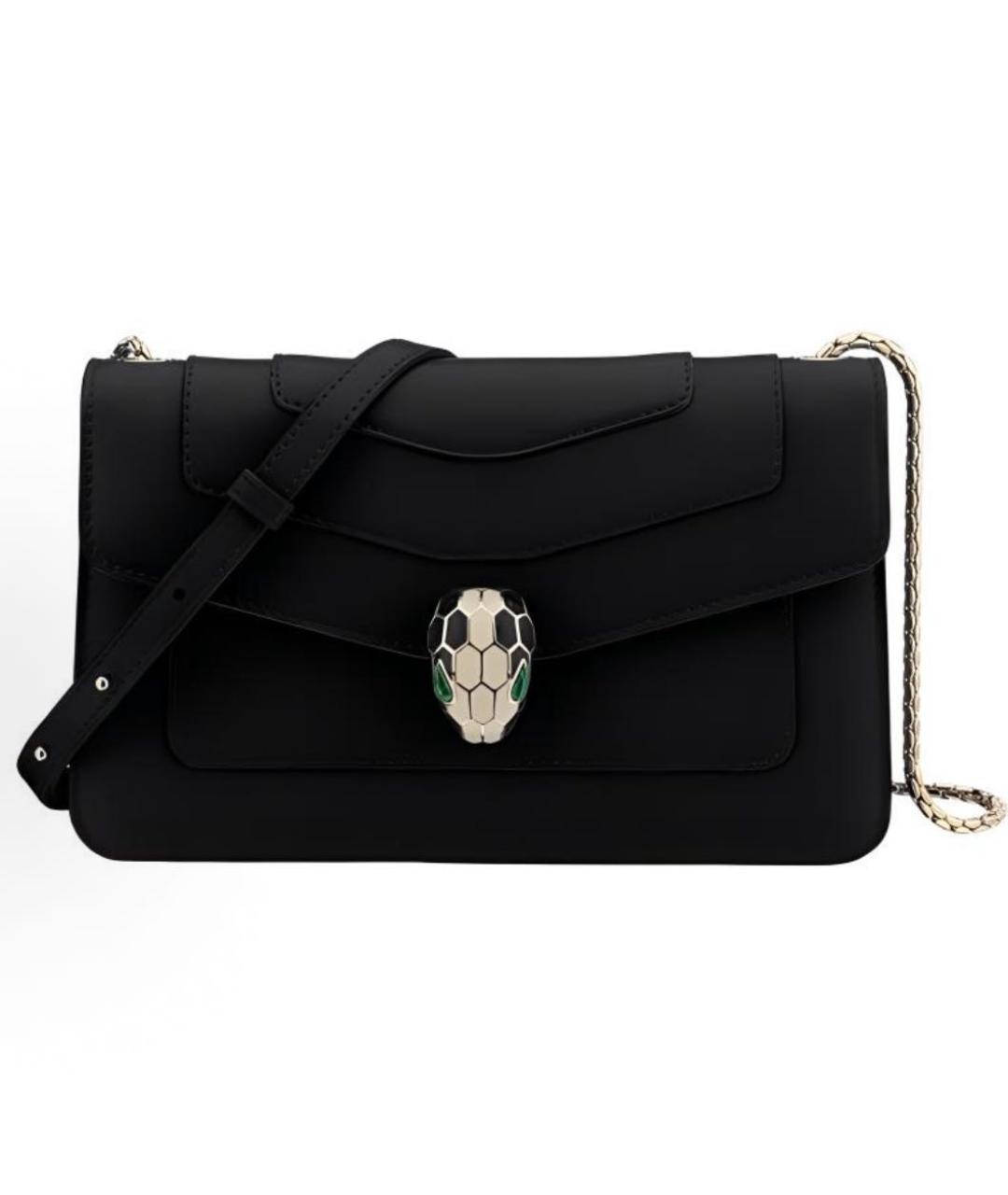 BVLGARI Черная кожаная сумка через плечо, фото 6