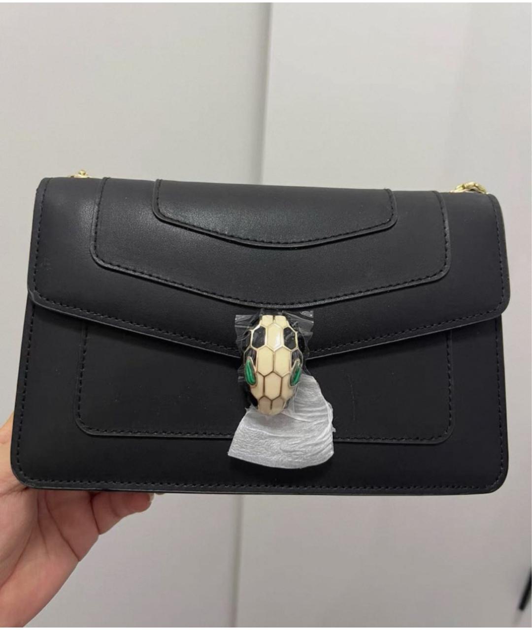 BVLGARI Черная кожаная сумка через плечо, фото 2