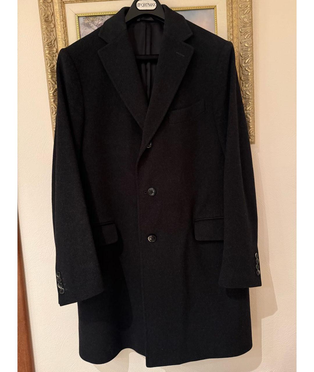 LORO PIANA Черное шерстяное пальто, фото 8
