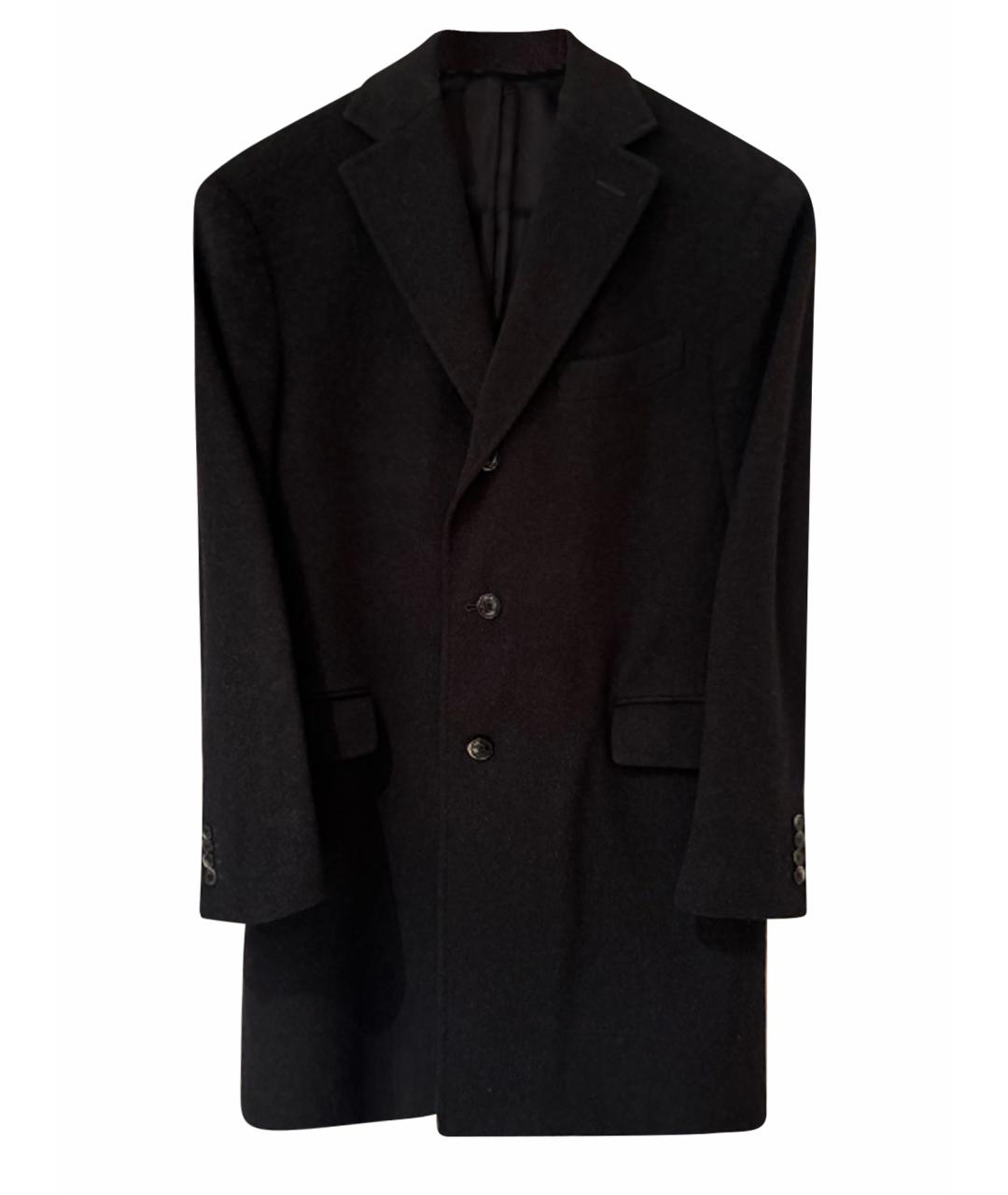LORO PIANA Черное шерстяное пальто, фото 1