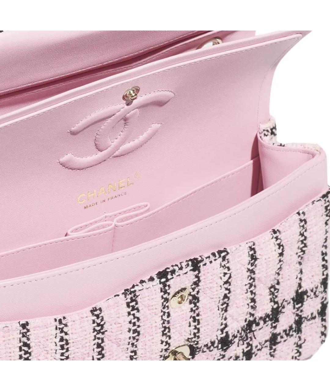CHANEL Розовая твидовая сумка через плечо, фото 3
