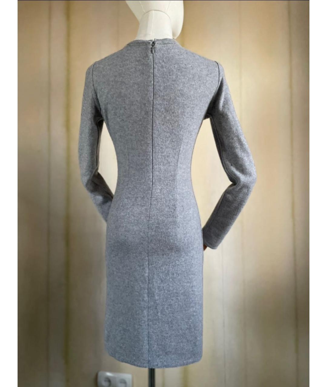 PANICALE Серое шерстяное повседневное платье, фото 4