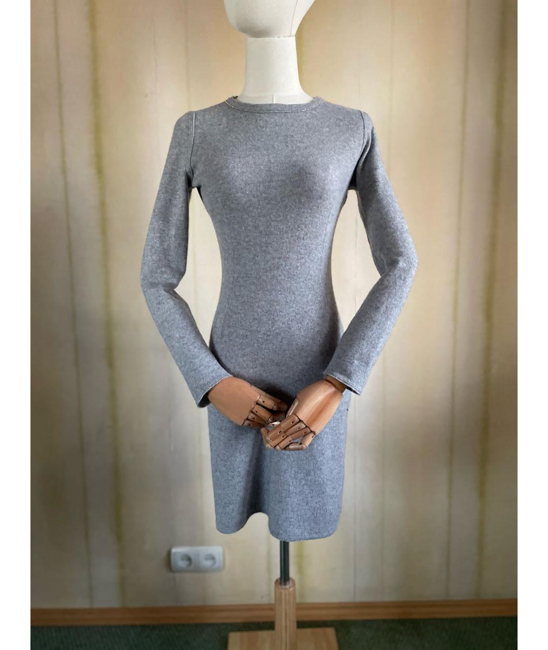 PANICALE Серое шерстяное повседневное платье, фото 6