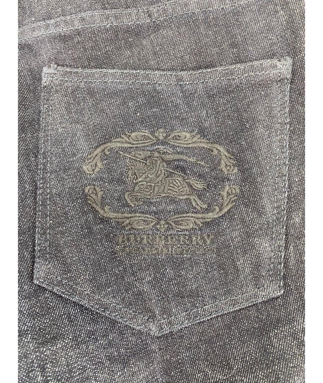 BURBERRY Черные хлопко-эластановые прямые джинсы, фото 4