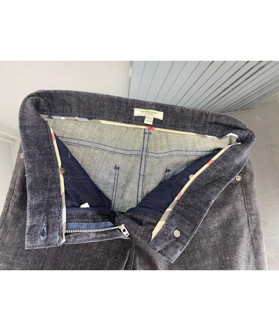 BURBERRY Черные хлопко-эластановые прямые джинсы, фото 3