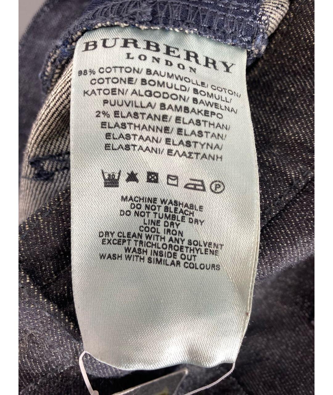 BURBERRY Черные хлопко-эластановые прямые джинсы, фото 7