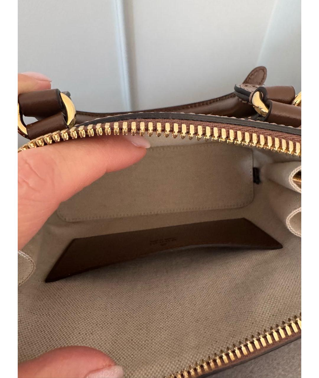 GUCCI Коричневая кожаная сумка через плечо, фото 4