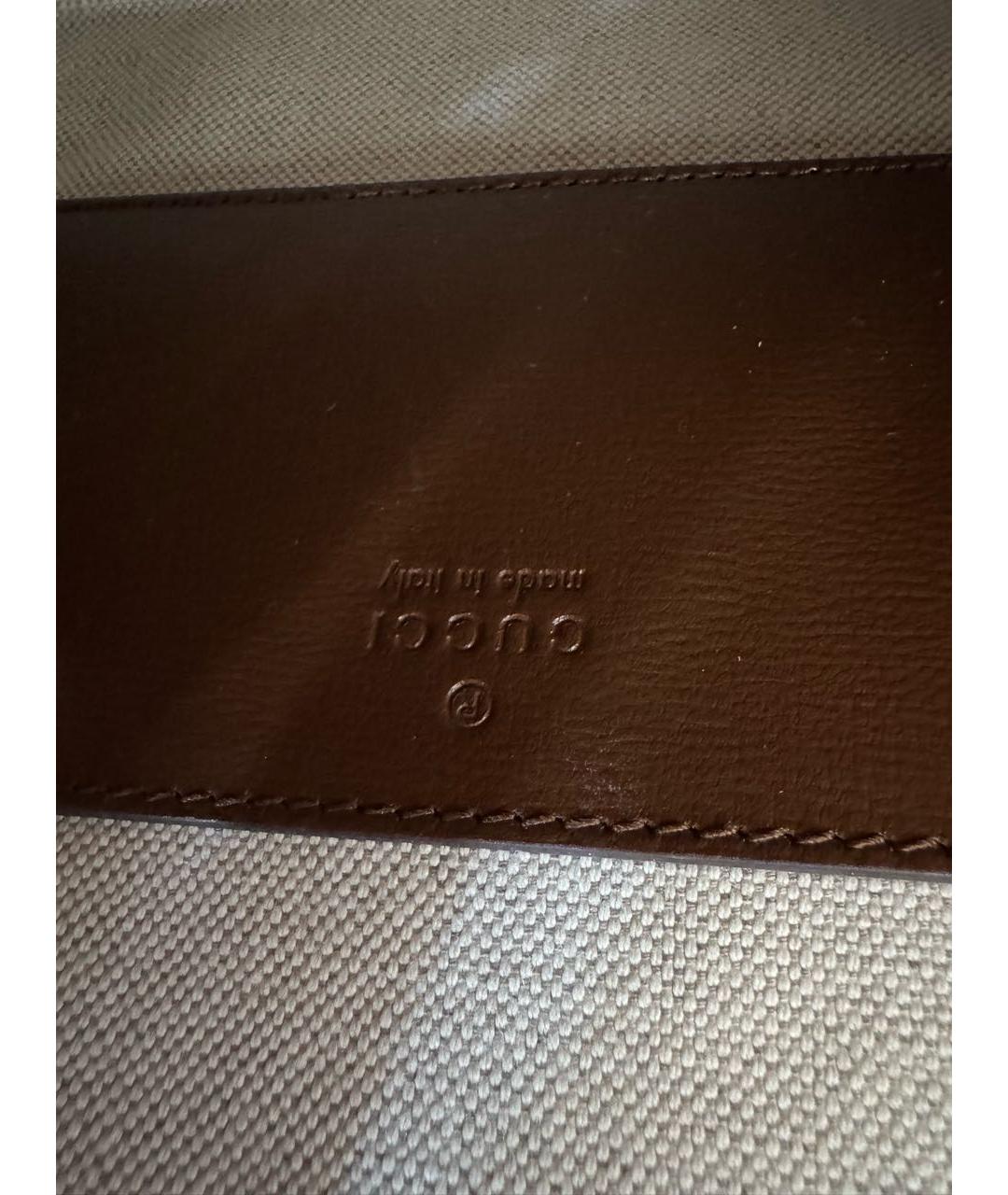 GUCCI Коричневая кожаная сумка через плечо, фото 8