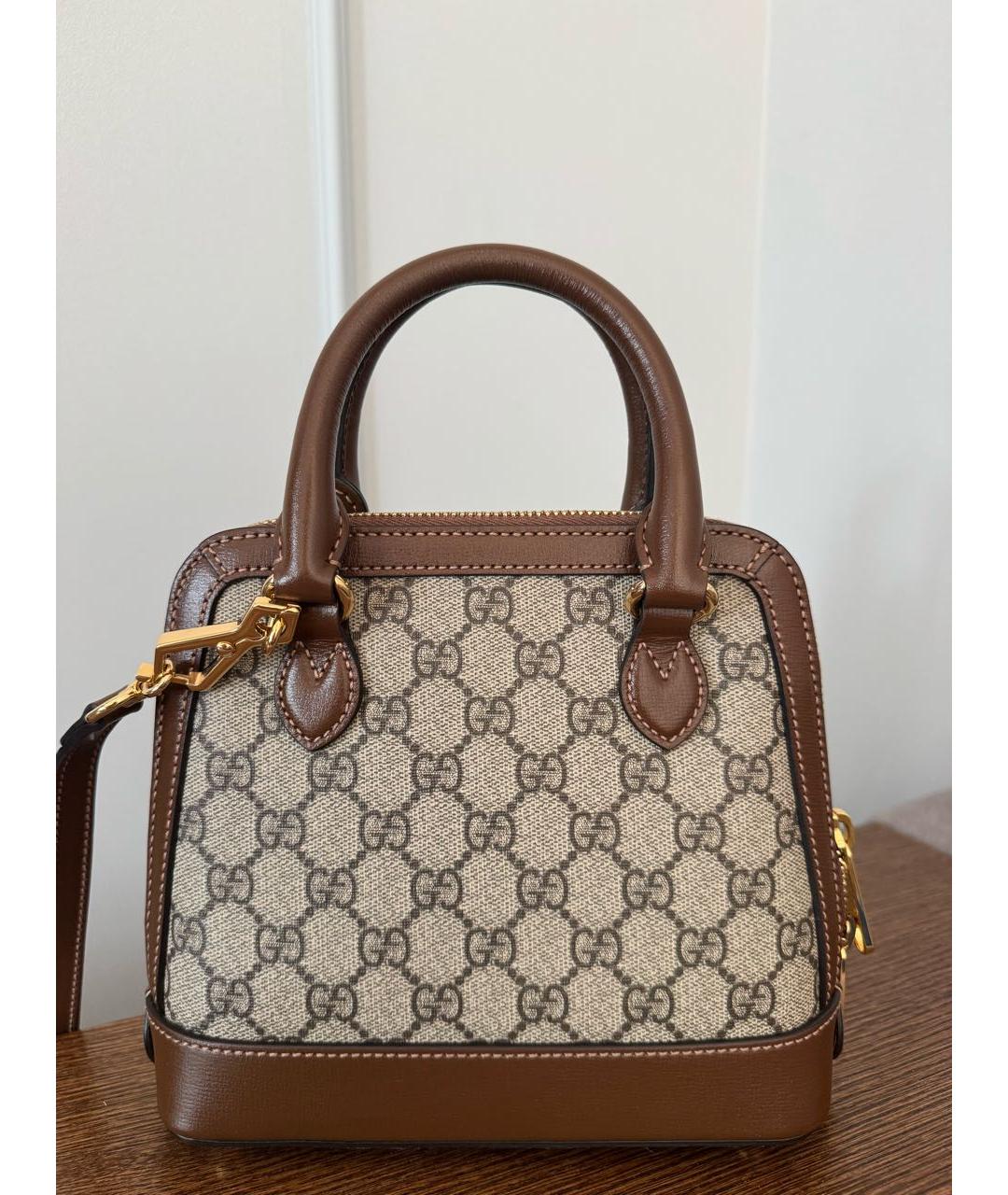 GUCCI Коричневая кожаная сумка через плечо, фото 2