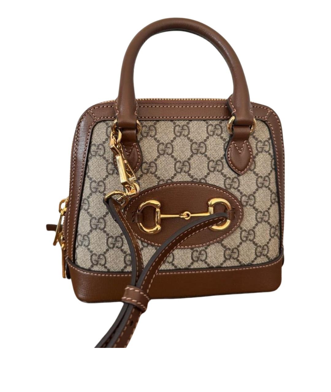 GUCCI Коричневая кожаная сумка через плечо, фото 1