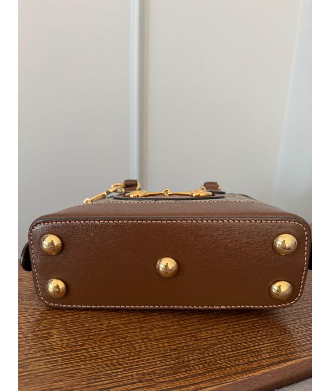 GUCCI Коричневая кожаная сумка через плечо, фото 7