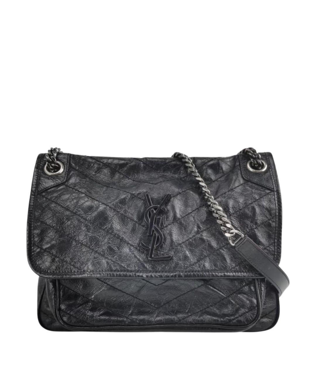 SAINT LAURENT Серая кожаная сумка через плечо, фото 1