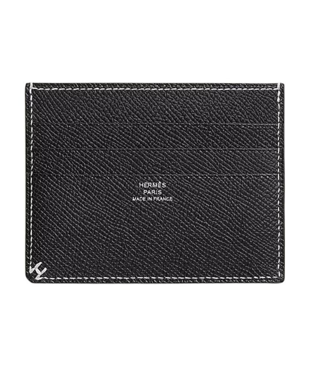 HERMES Черный кожаный кардхолдер, фото 2