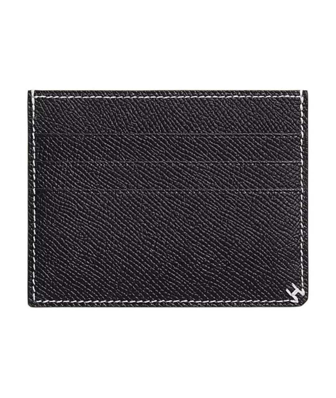 HERMES Черный кожаный кардхолдер, фото 1