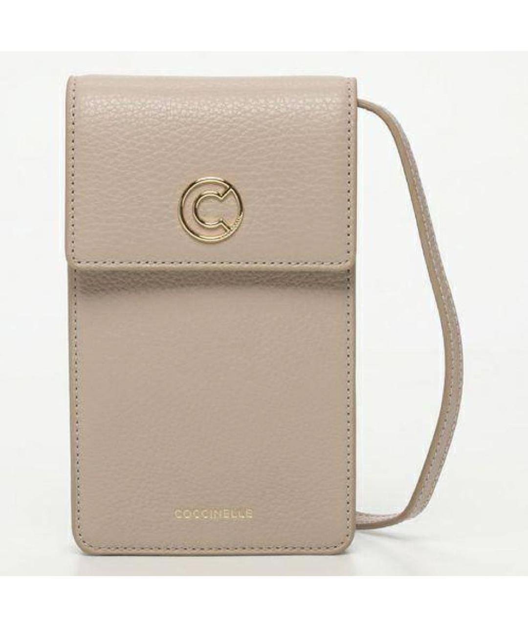 COCCINELLE Бежевая кожаная сумка через плечо, фото 9