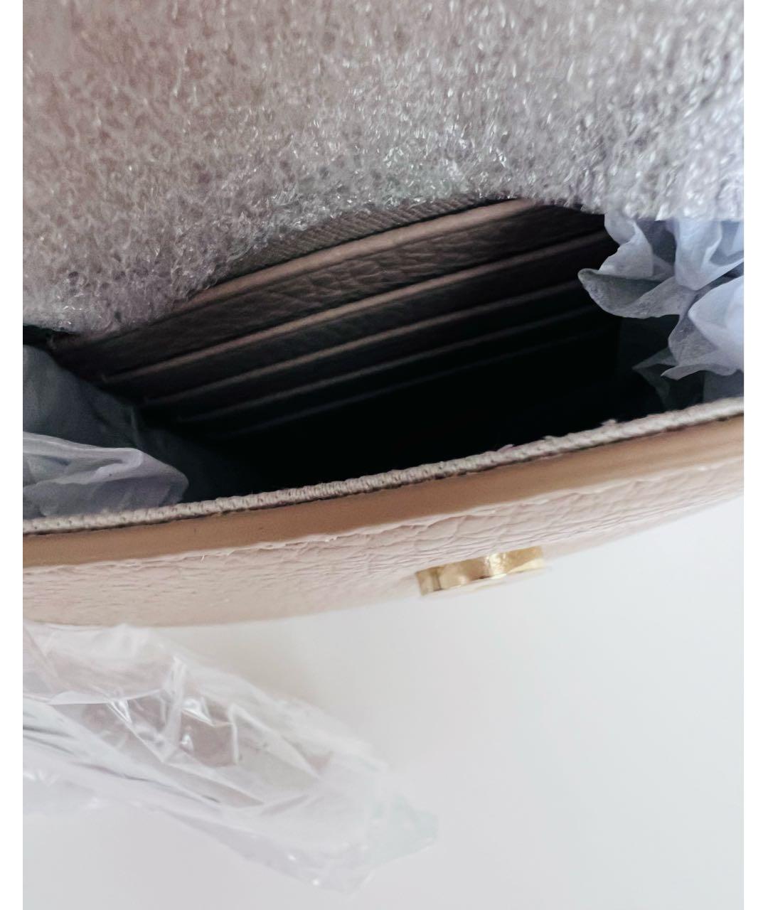 COCCINELLE Бежевая кожаная сумка через плечо, фото 4