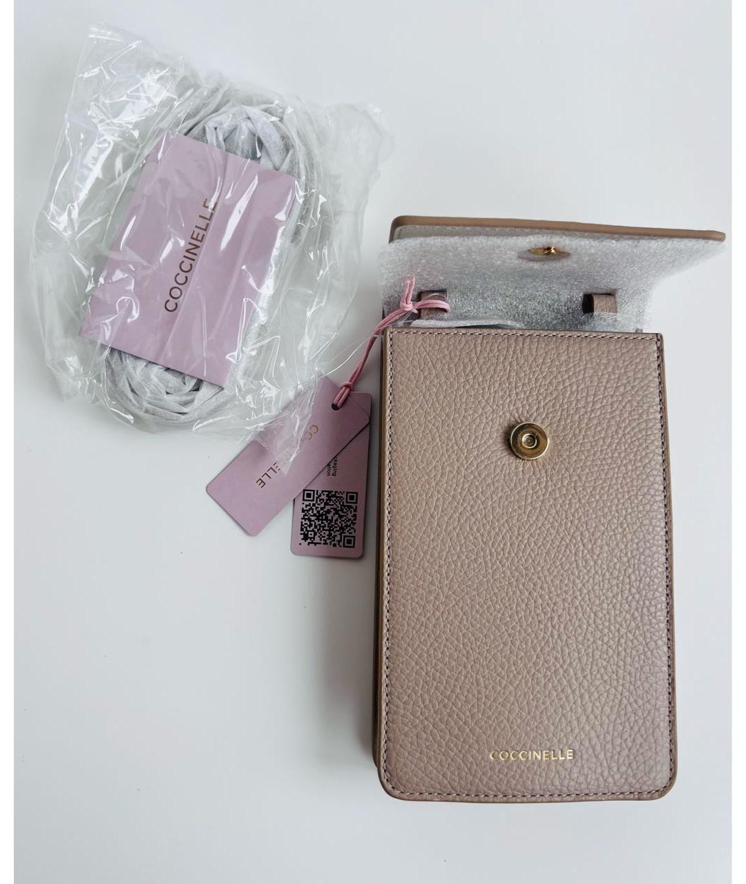 COCCINELLE Бежевая кожаная сумка через плечо, фото 6
