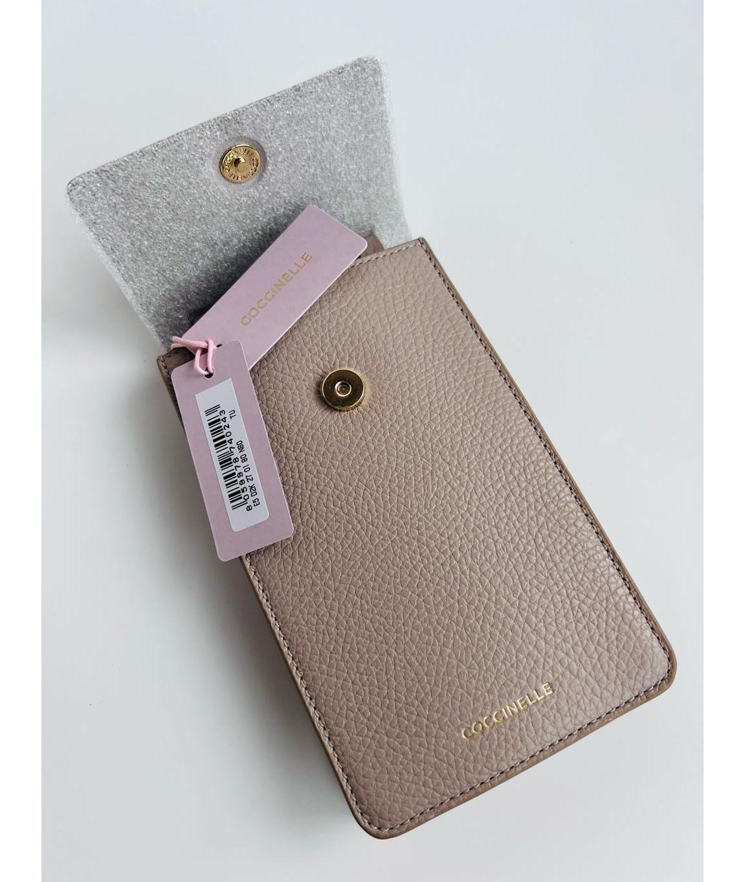 COCCINELLE Бежевая кожаная сумка через плечо, фото 5