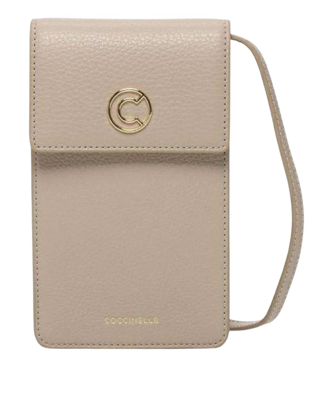 COCCINELLE Бежевая кожаная сумка через плечо, фото 1