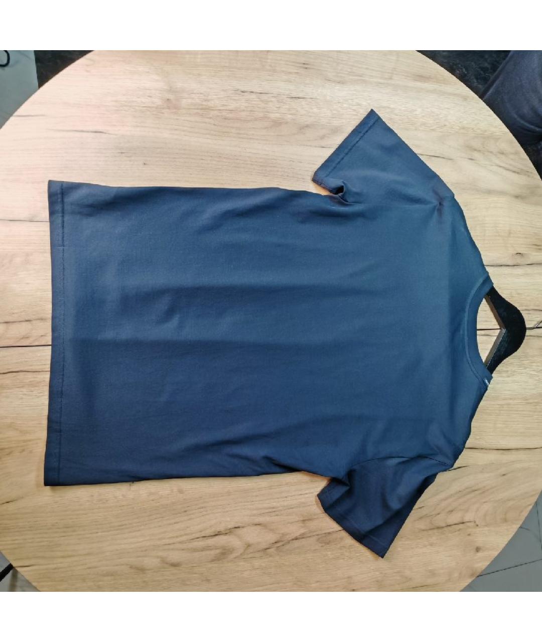 DOLCE&GABBANA Темно-синяя хлопковая футболка, фото 6