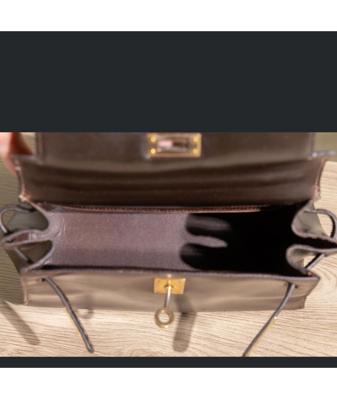 HERMES Коричневая кожаная сумка через плечо, фото 2