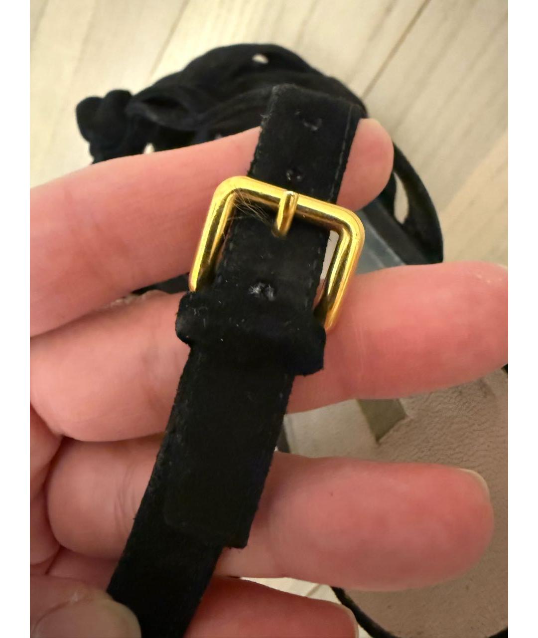 MIU MIU Черные замшевые босоножки, фото 6