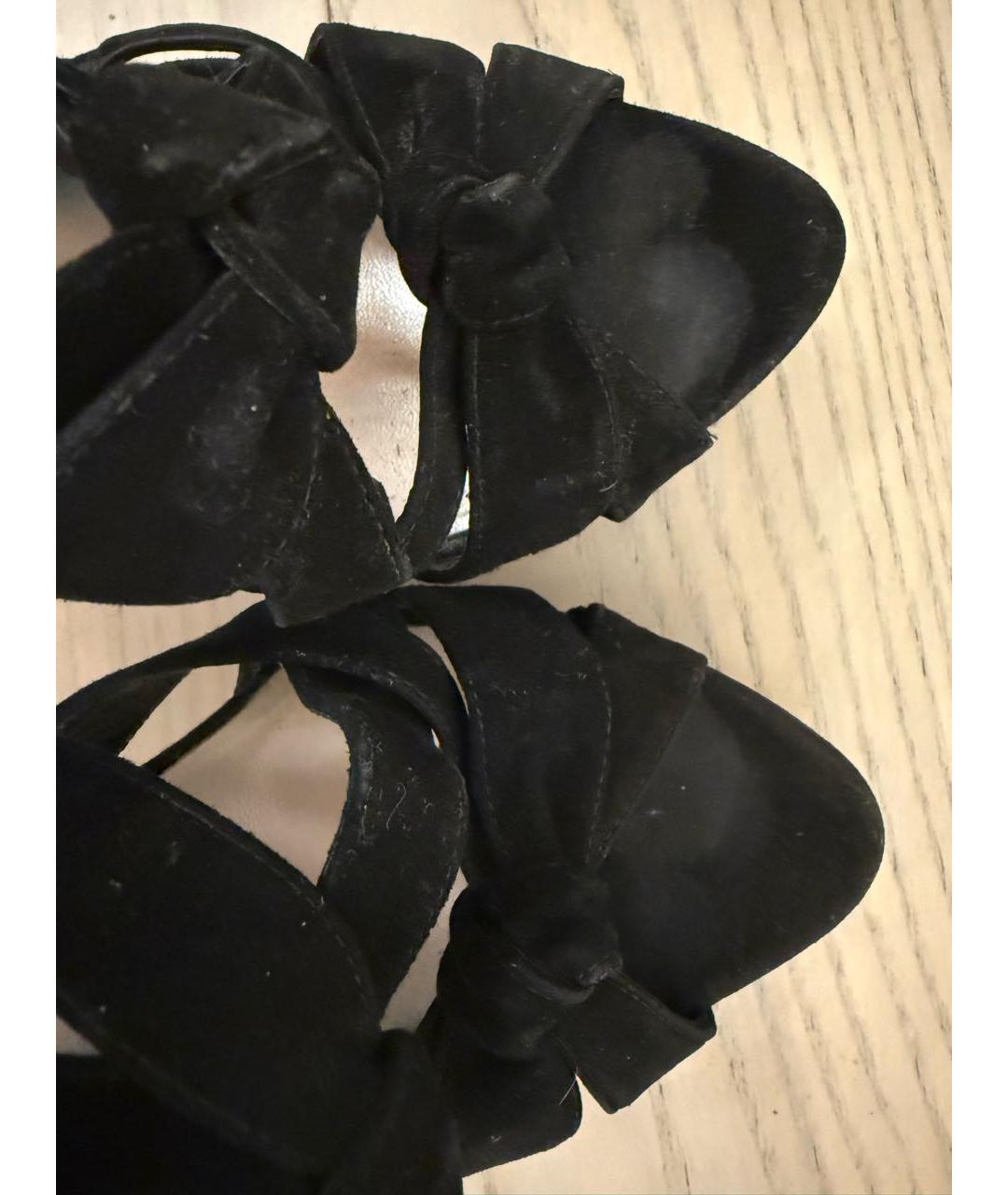 MIU MIU Черные замшевые босоножки, фото 5