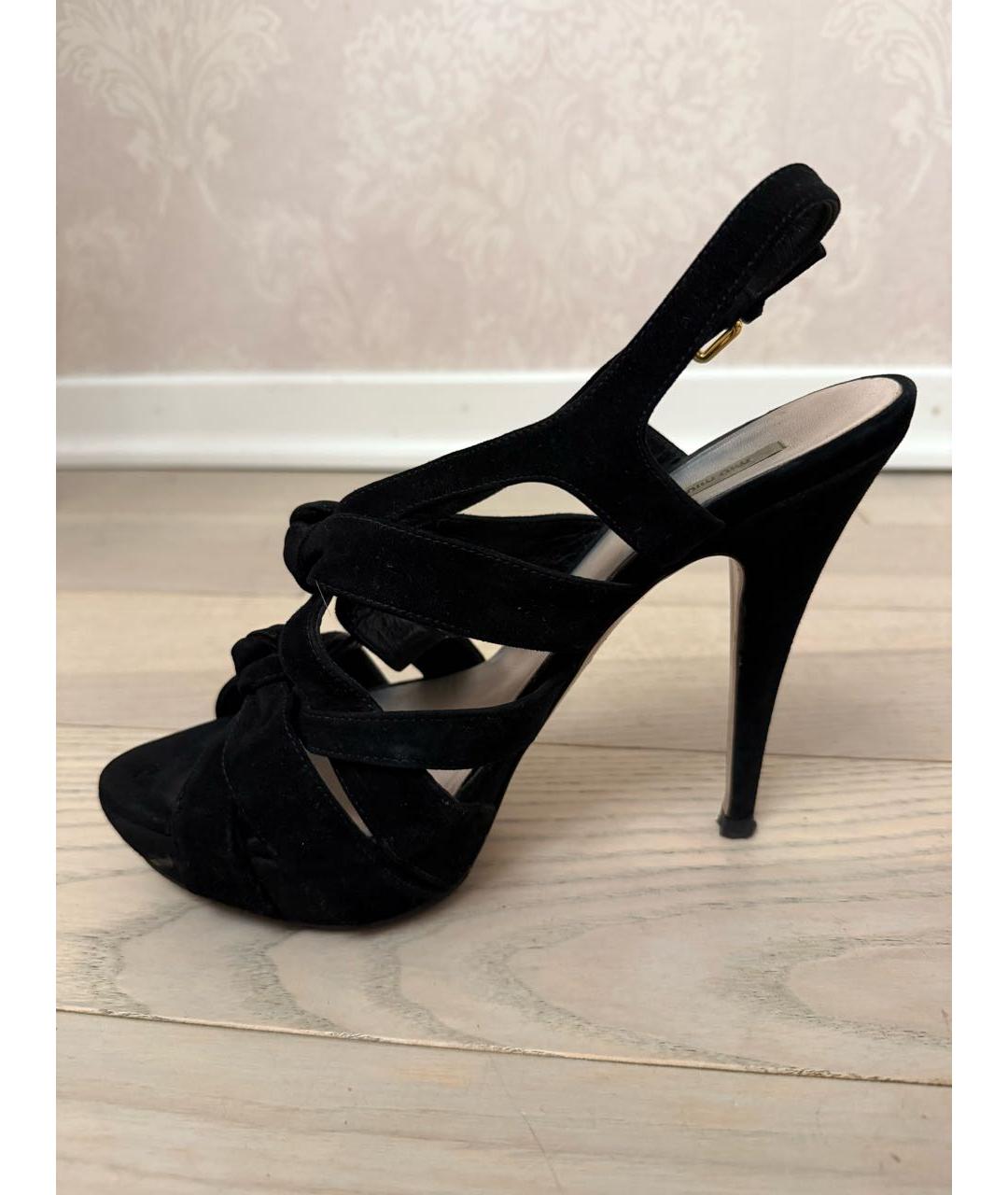 MIU MIU Черные замшевые босоножки, фото 8