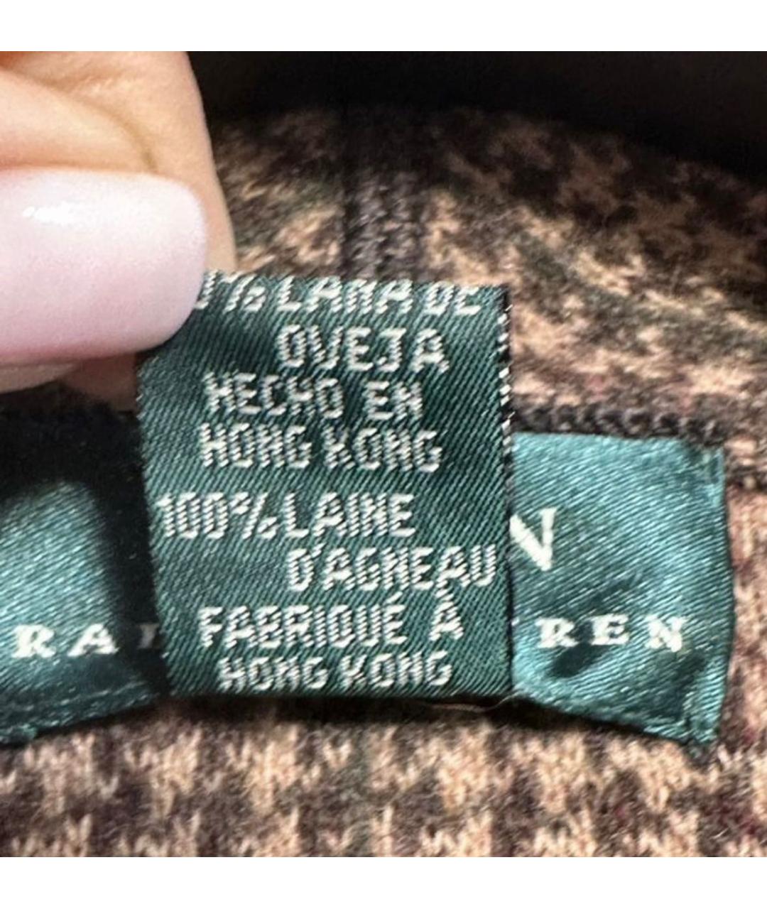 POLO RALPH LAUREN Коричневое шерстяное пальто, фото 8