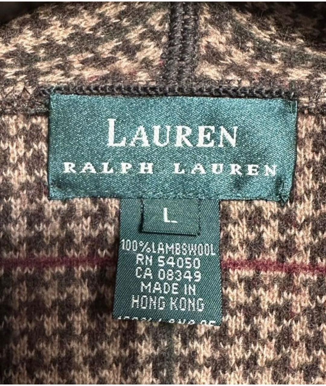 POLO RALPH LAUREN Коричневое шерстяное пальто, фото 6