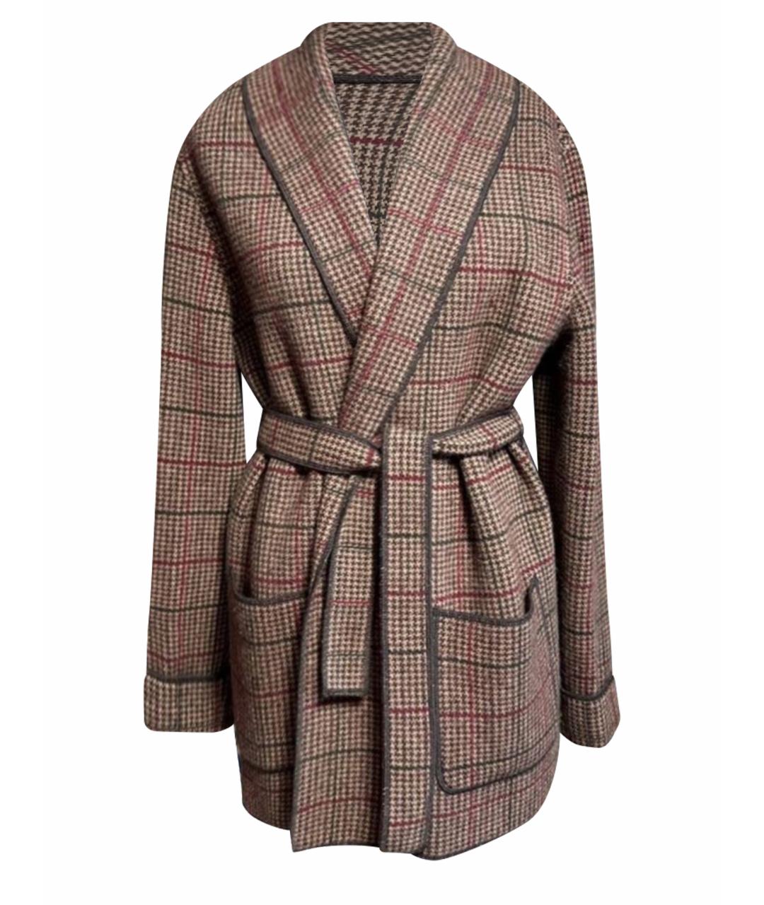 POLO RALPH LAUREN Коричневое шерстяное пальто, фото 1