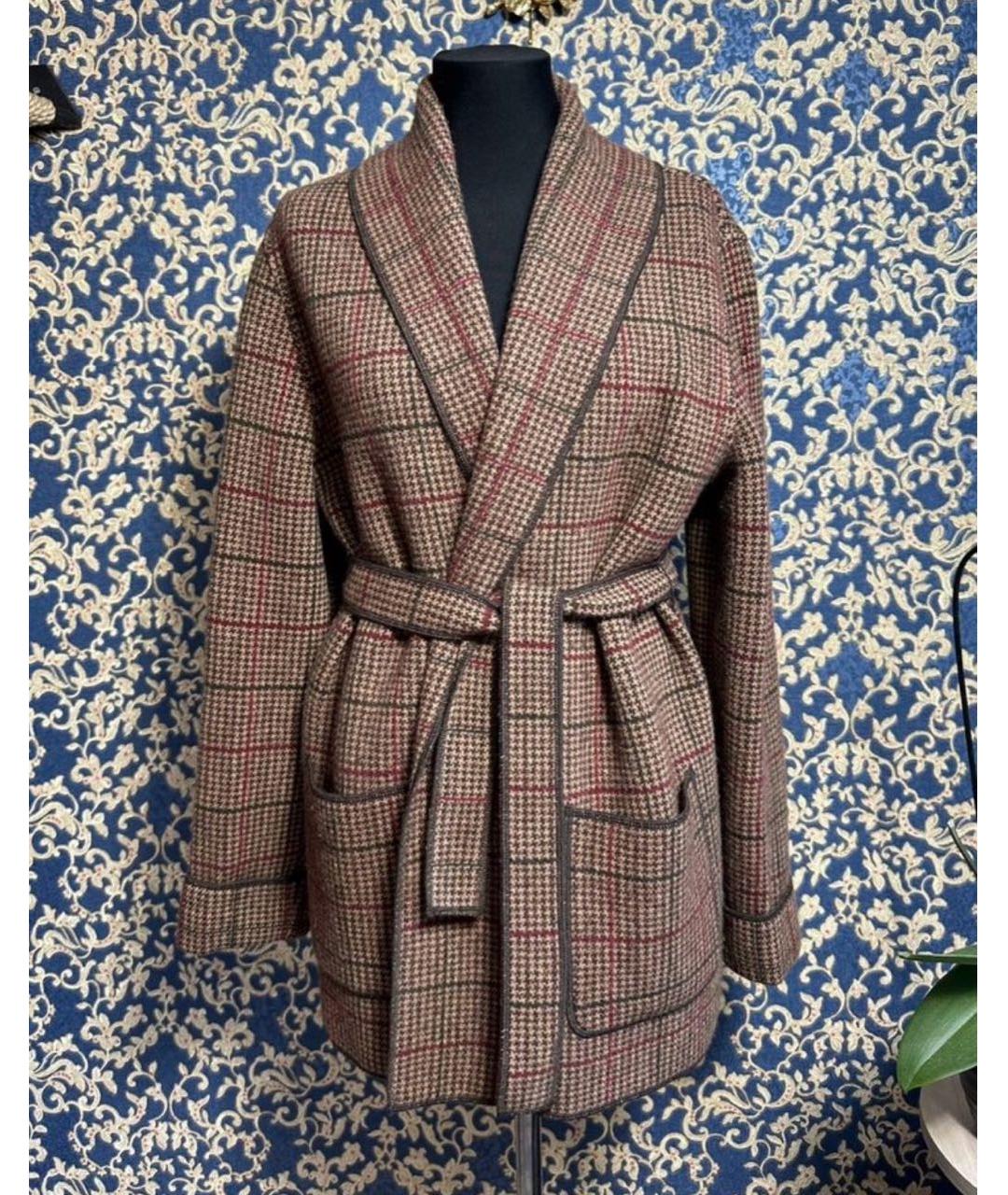 POLO RALPH LAUREN Коричневое шерстяное пальто, фото 9