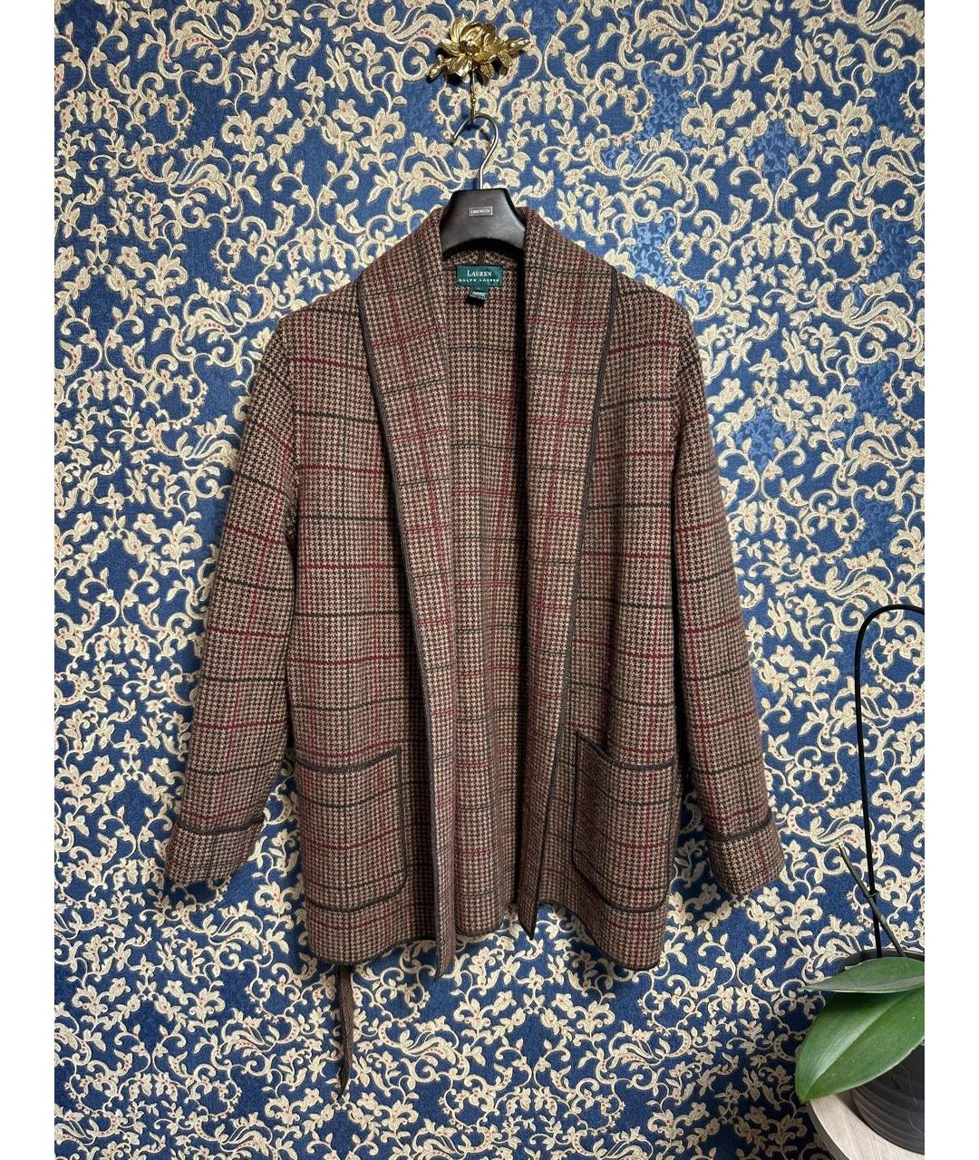 POLO RALPH LAUREN Коричневое шерстяное пальто, фото 4