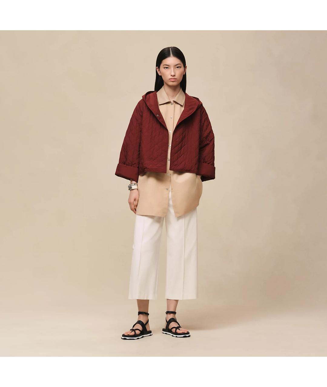 HERMES Бордовая полиэстеровая куртка, фото 2