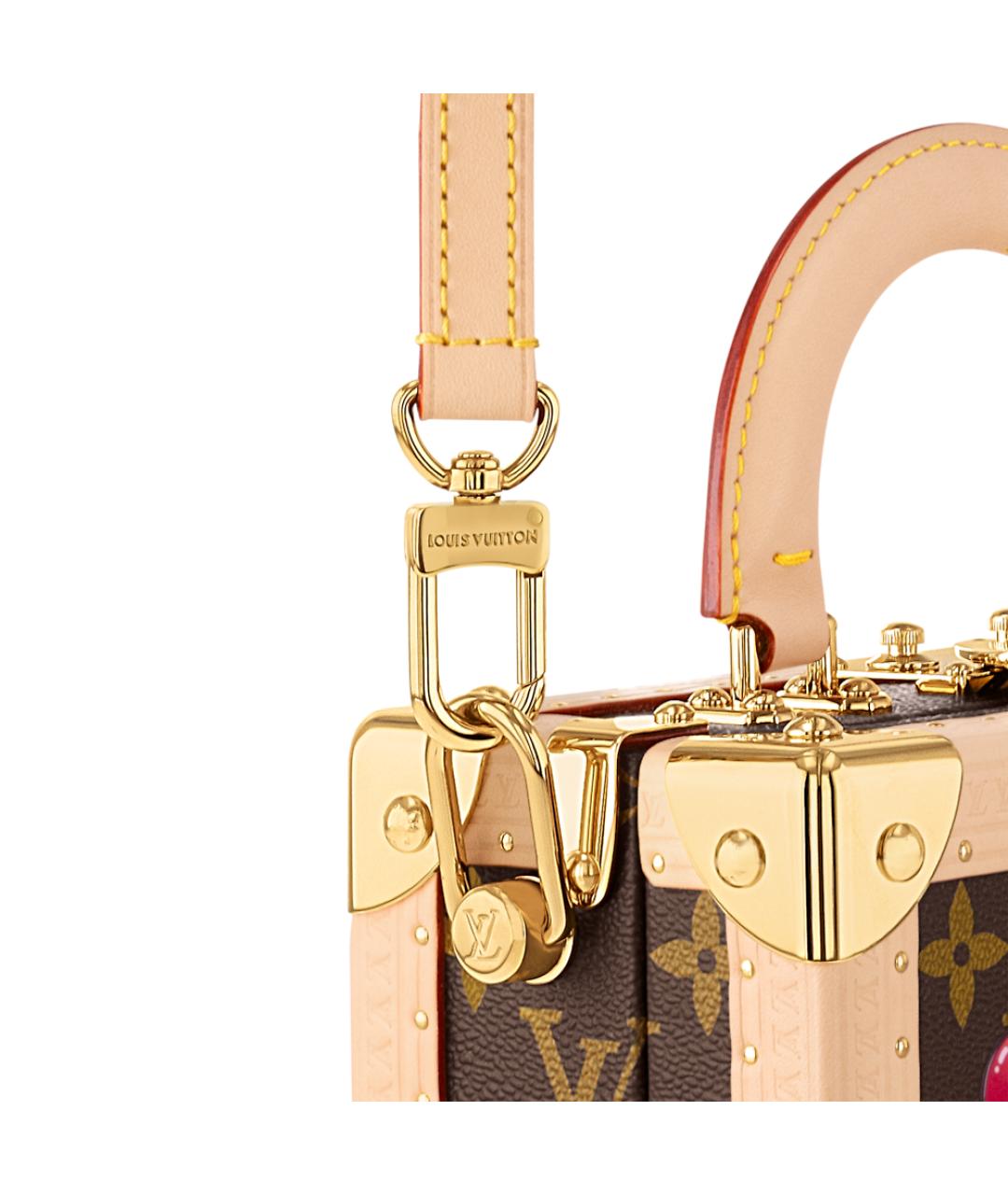 LOUIS VUITTON Коричневая кожаная сумка через плечо, фото 5