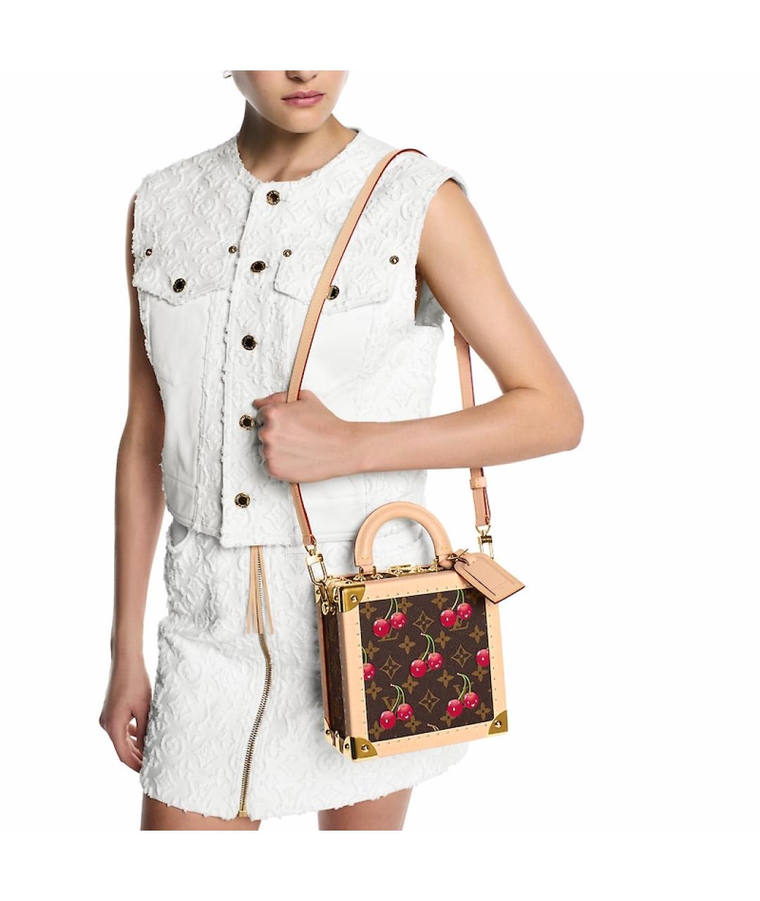 LOUIS VUITTON Коричневая кожаная сумка через плечо, фото 7