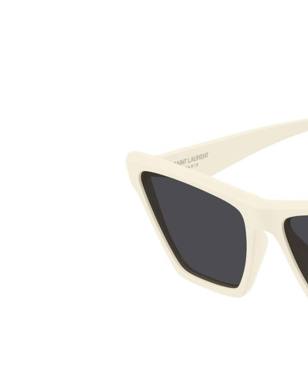 SAINT LAURENT Белые пластиковые солнцезащитные очки, фото 3