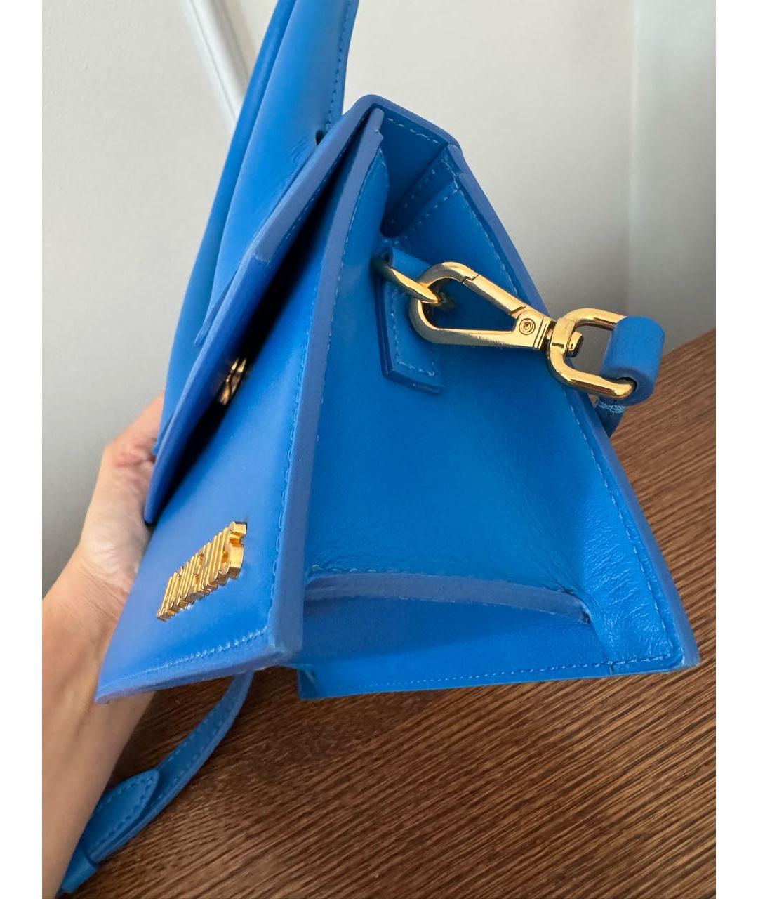 JACQUEMUS Синяя кожаная сумка через плечо, фото 5