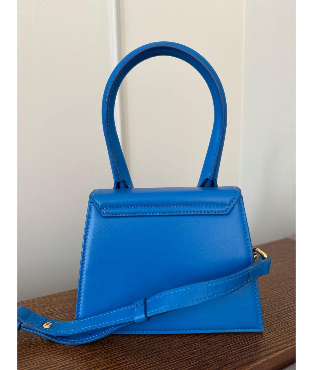 JACQUEMUS Синяя кожаная сумка через плечо, фото 3