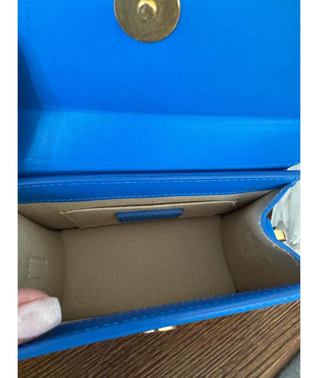 JACQUEMUS Синяя кожаная сумка через плечо, фото 4