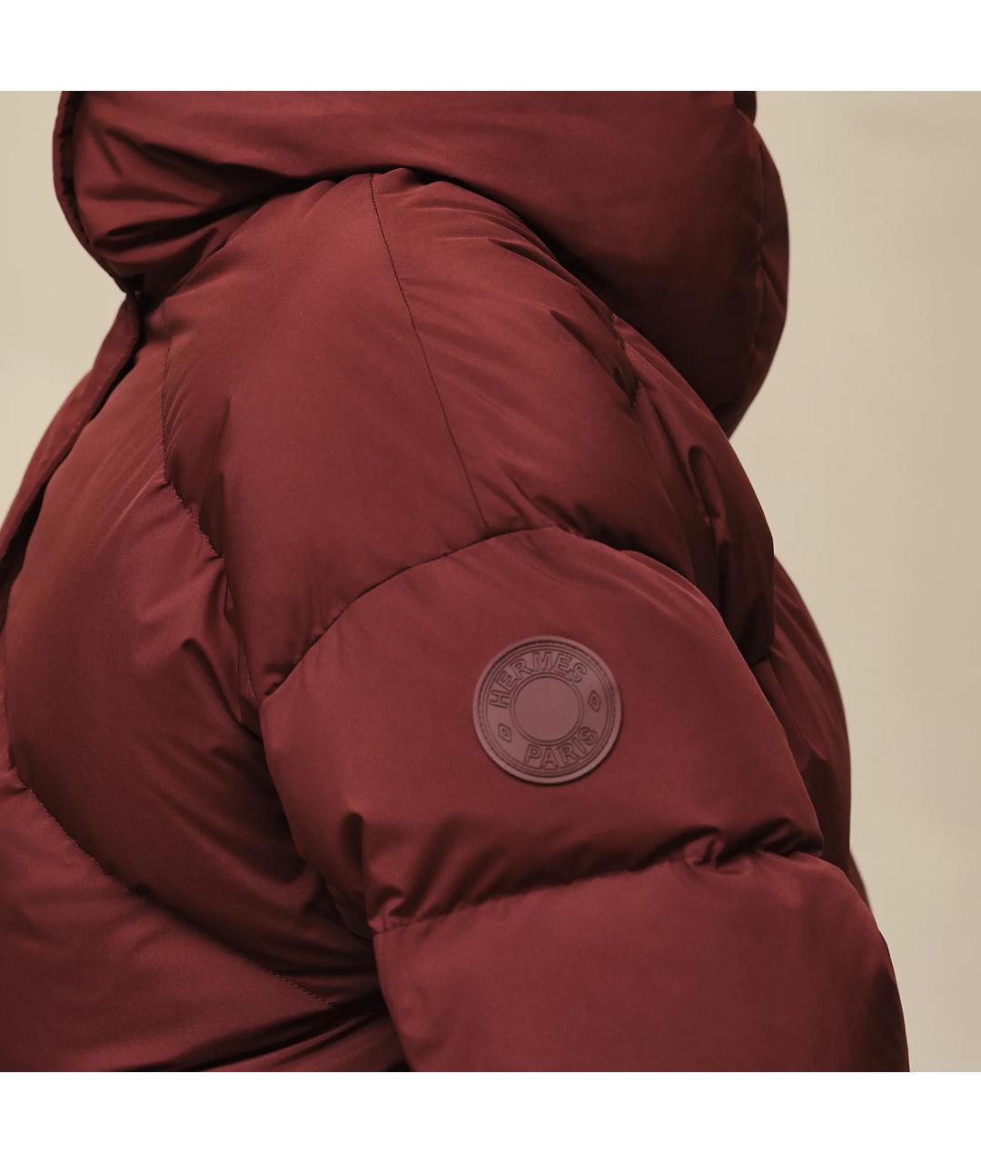 HERMES Бордовая полиэстеровая куртка, фото 6