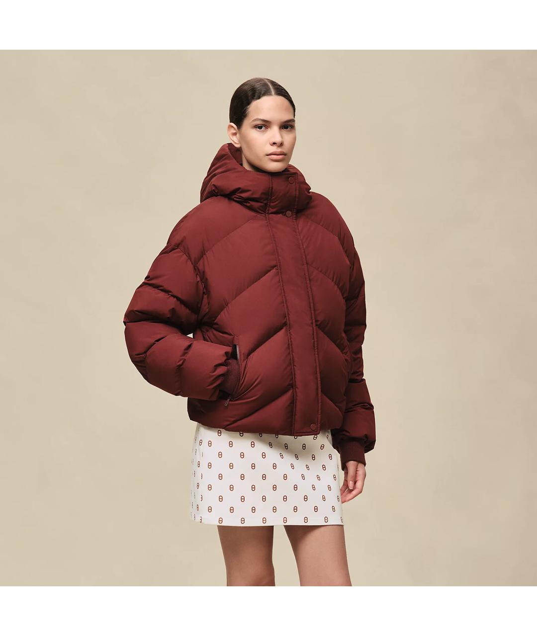 HERMES Бордовая полиэстеровая куртка, фото 7