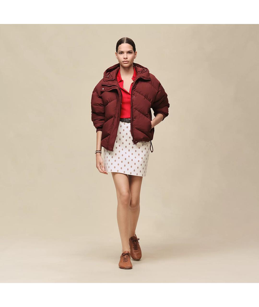 HERMES Бордовая полиэстеровая куртка, фото 2